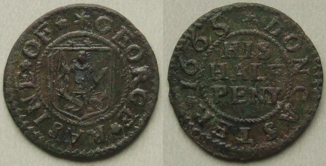 Doncaster, George Rasine 1665 halfpenny N5846 Doncaster, George Rasine 1665 halfpenny N5846